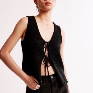 Abercrombie & Fitch Black Tie-Front Tank Top